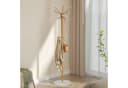 relaxdays Garderobenständer mit Schirmhalter 16 Haken Weiß/Gold Bild 1