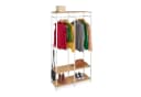 relaxdays Kleiderständer Garderobe offen Kleiderstangen & Ablagen Weiß-Hellbraun Bild 2