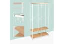 relaxdays Kleiderständer Garderobe offen Kleiderstangen & Ablagen Weiß-Hellbraun Bild 5