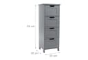 relaxdays Midischrank Badezimmerschrank 4 Schubladen grau Bild 4
