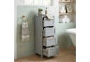relaxdays Midischrank Badezimmerschrank 4 Schubladen grau Bild 5