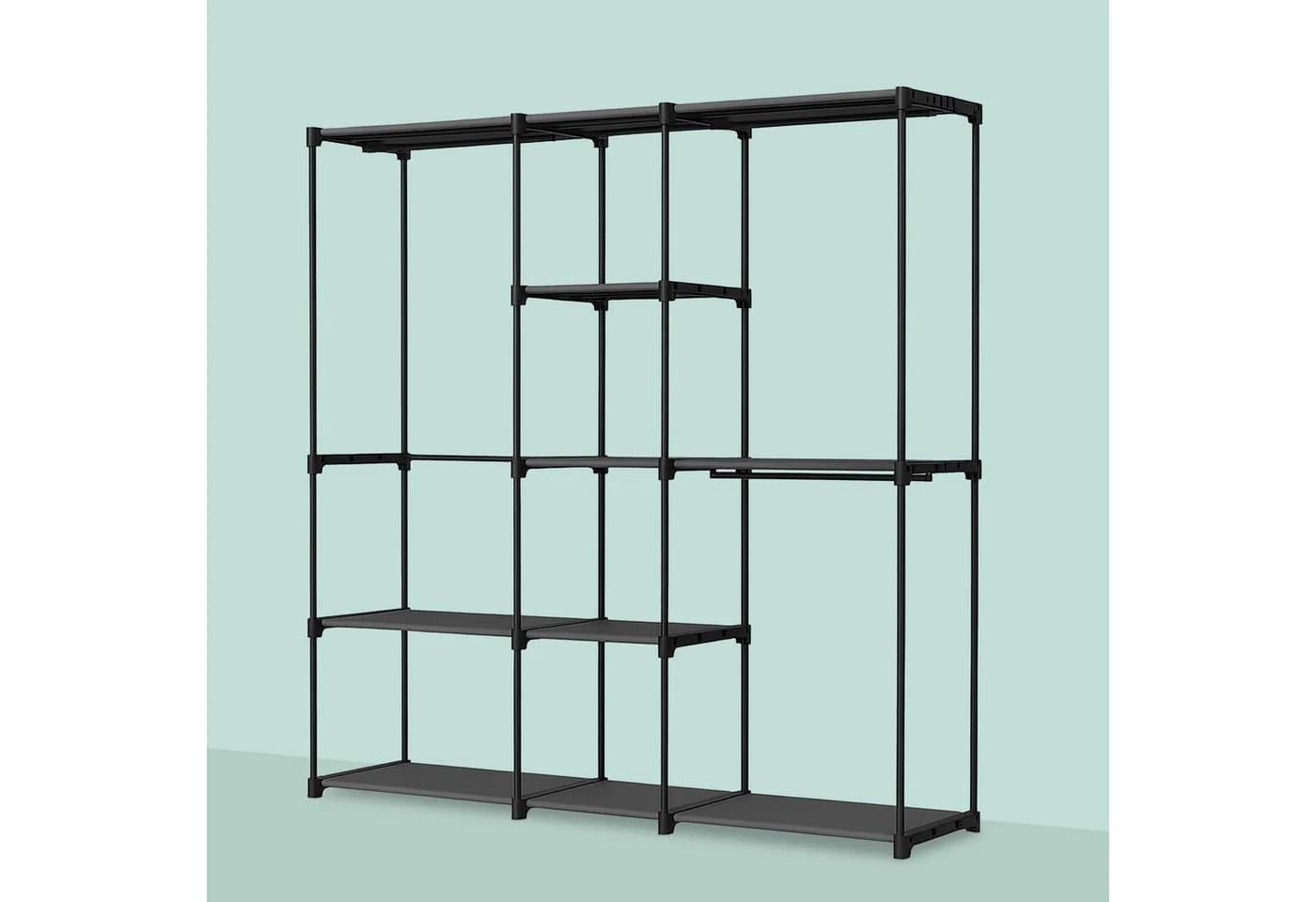 relaxdays Standregal Offene Garderobe Schwarz Metall - Bild 3
