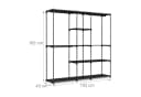 relaxdays Standregal Offene Garderobe Schwarz Metall Bild 4