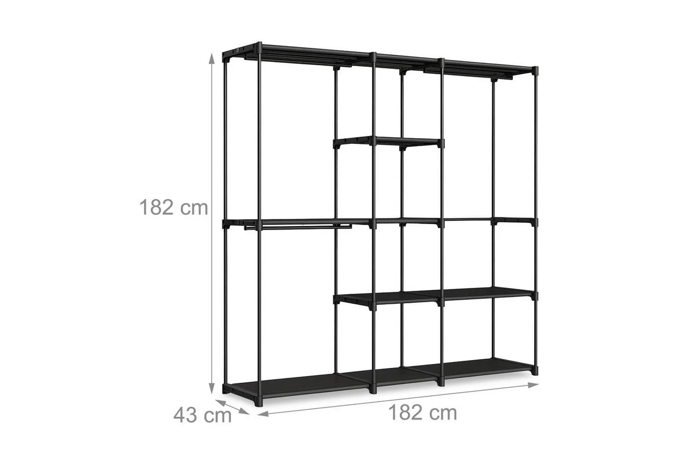 relaxdays Standregal Offene Garderobe Schwarz Metall - Bild 4