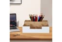 relaxdays Schreibtisch Organizer Bambus 7 Fächer Weiß Bild 5