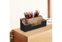 relaxdays Schreibtisch Organizer Bambus 7 Fächer Schwarz/Braun Bild 3