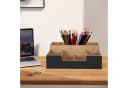 relaxdays Schreibtisch Organizer Bambus 7 Fächer Schwarz/Braun Bild 5