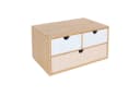 relaxdays Organizer Schubladenbox Bambus geriffelt Weiß-Rosa Bild 2