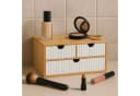 relaxdays Organizer Schubladenbox Bambus geriffelt Weiß-Rosa Bild 3