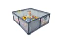 relaxdays Laufgitter Laufstall Baby mit 50 Bällen Grau Bild 2