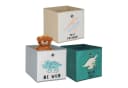 RELAXDAYS Faltbox Kinder Aufbewahrungsboxen 3er Set Bunt Tier-Motive Bild 2