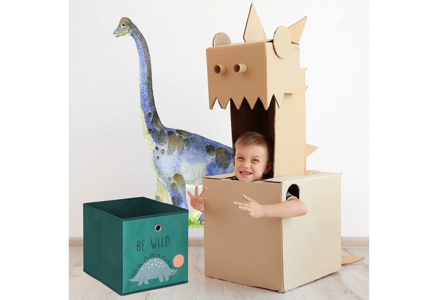 RELAXDAYS Faltbox Kinder Aufbewahrungsboxen 3er Set Bunt Tier-Motive - Bild 3