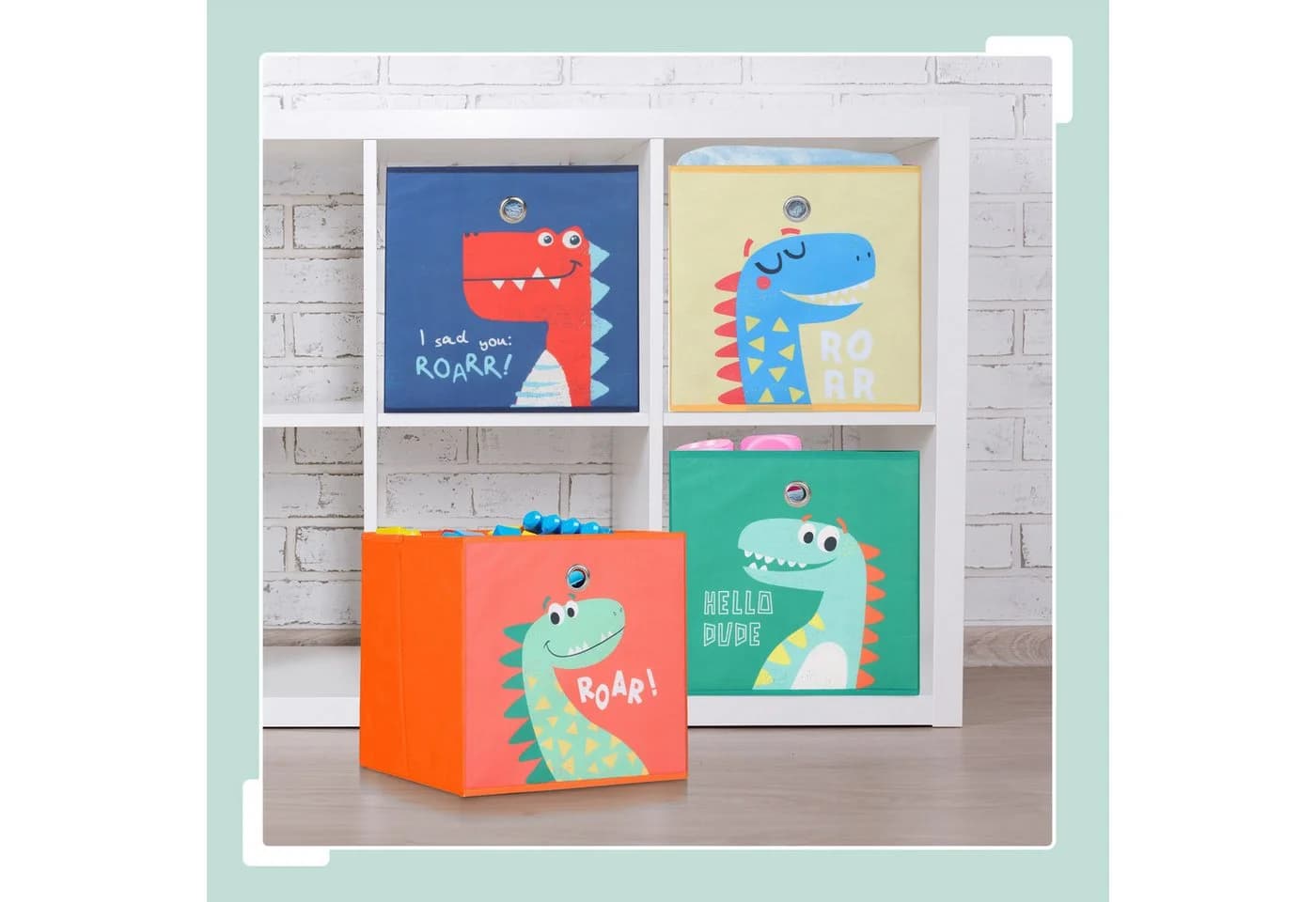 relaxdays Faltbox Kinder Aufbewahrungsboxen 4er Set Bunt