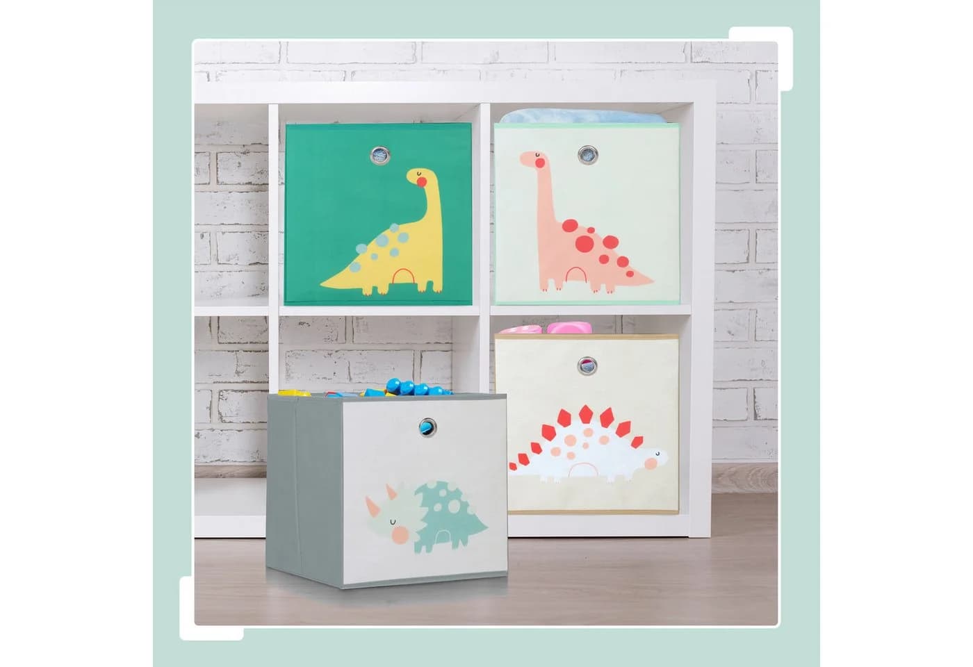 relaxdays Faltbox Kinder Aufbewahrungsboxen im 4er Set Bunt