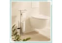 relaxdays WC-Garnitur Edelstahl mit Ablage, Silber Bild 1