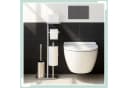 relaxdays WC-Garnitur Edelstahl mit Ablage, Silber Bild 3