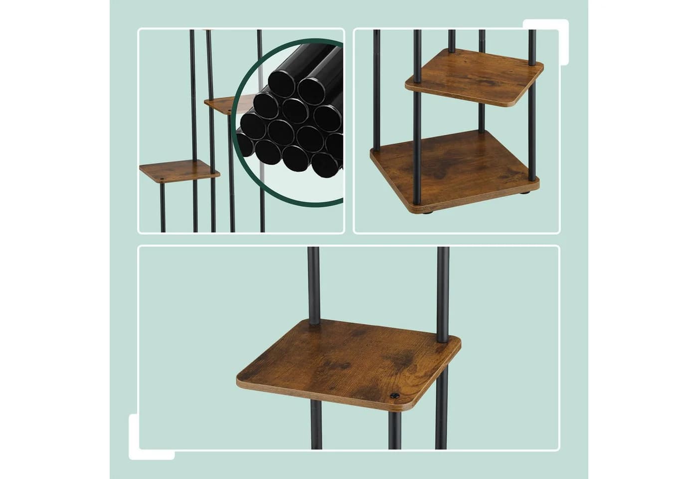 relaxdays Pflanzentreppe 5-stufig Schwarz Industrial Design - Bild 5