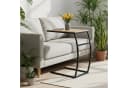 relaxdays Beistelltisch C-Form Holzoptik Schwarz Bild 1
