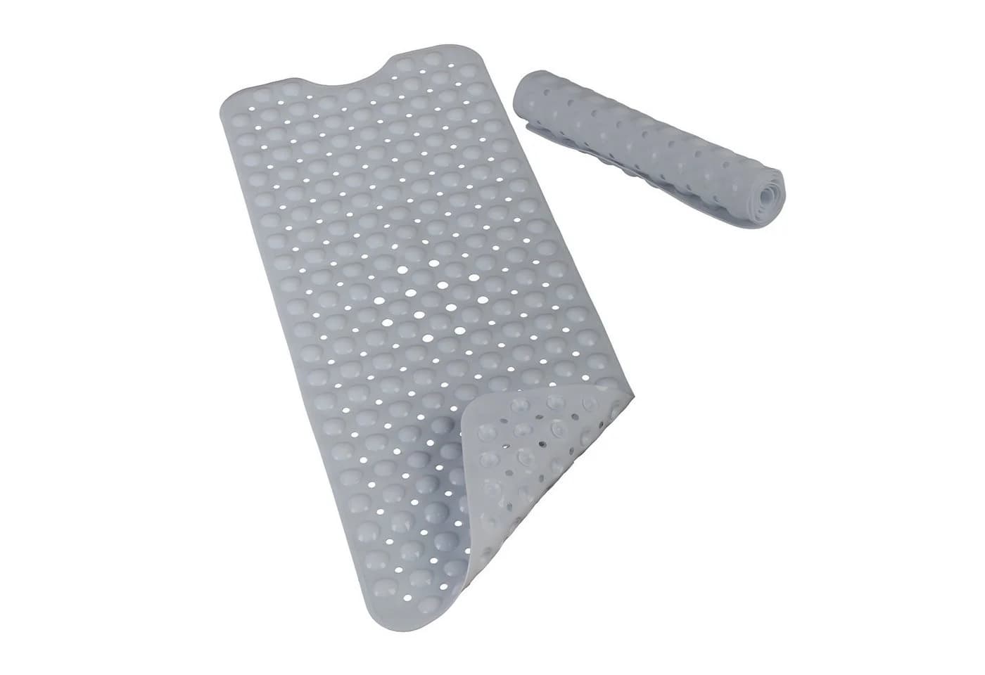 relaxdays Duschmatte Badewannenmatte XXL Grau Rutschfest PVC - Bild 2