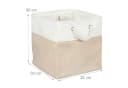 relaxdays Aufbewahrungskorb Leinen 4er Set Beige Bild 4