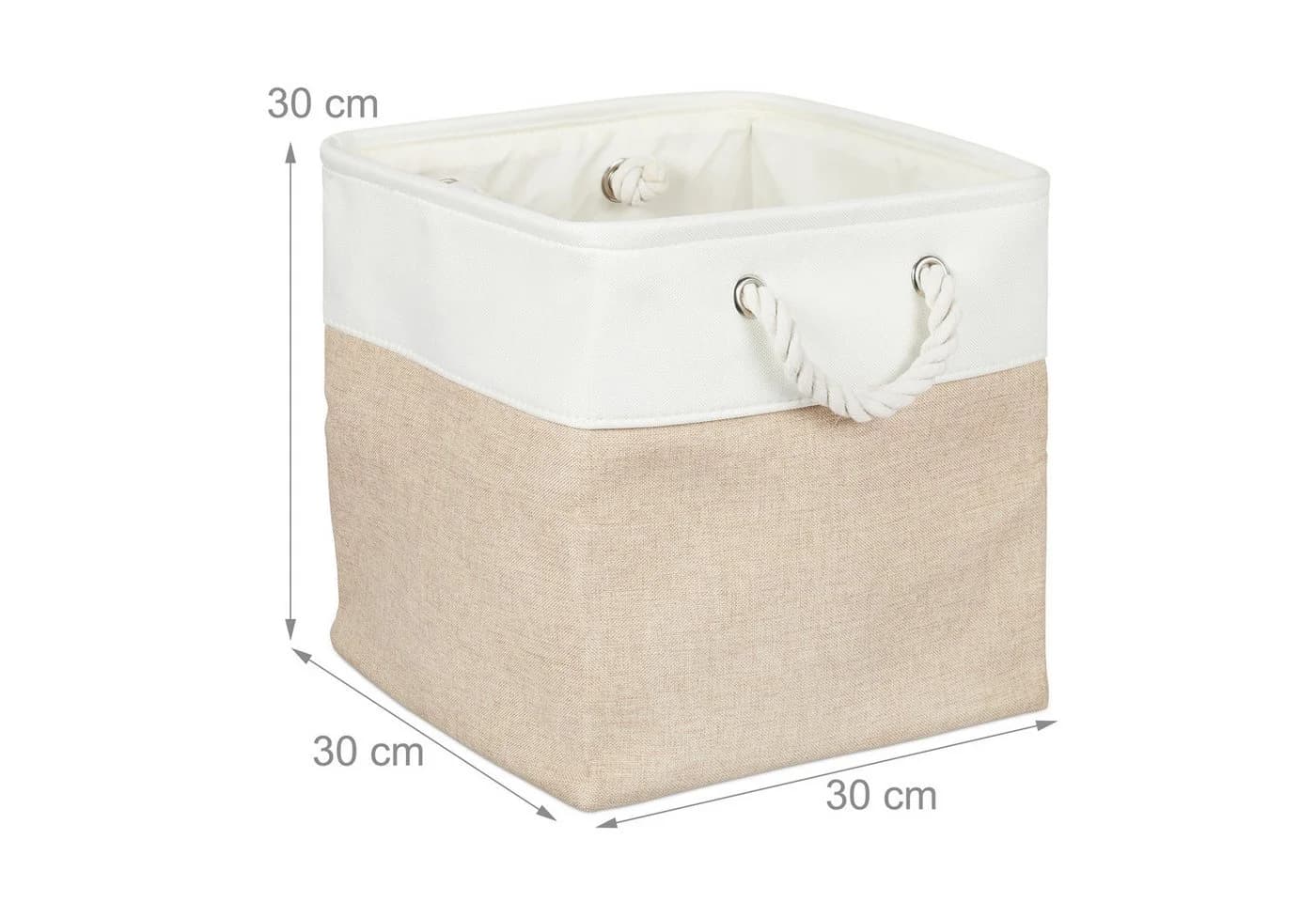 relaxdays Aufbewahrungskorb Leinen 4er Set Beige - Bild 4