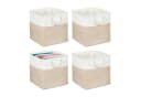 relaxdays Regalkorb Aufbewahrungskorb Leinen 4er Set Beige Bild 2
