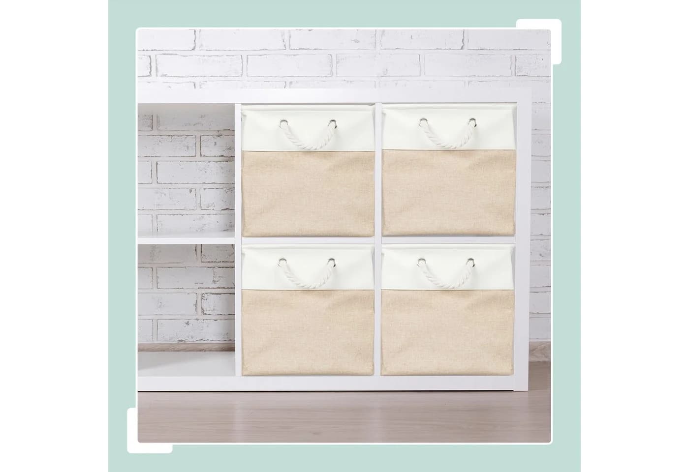 relaxdays Regalkorb Aufbewahrungskorb Leinen 4er Set Beige - Bild 3