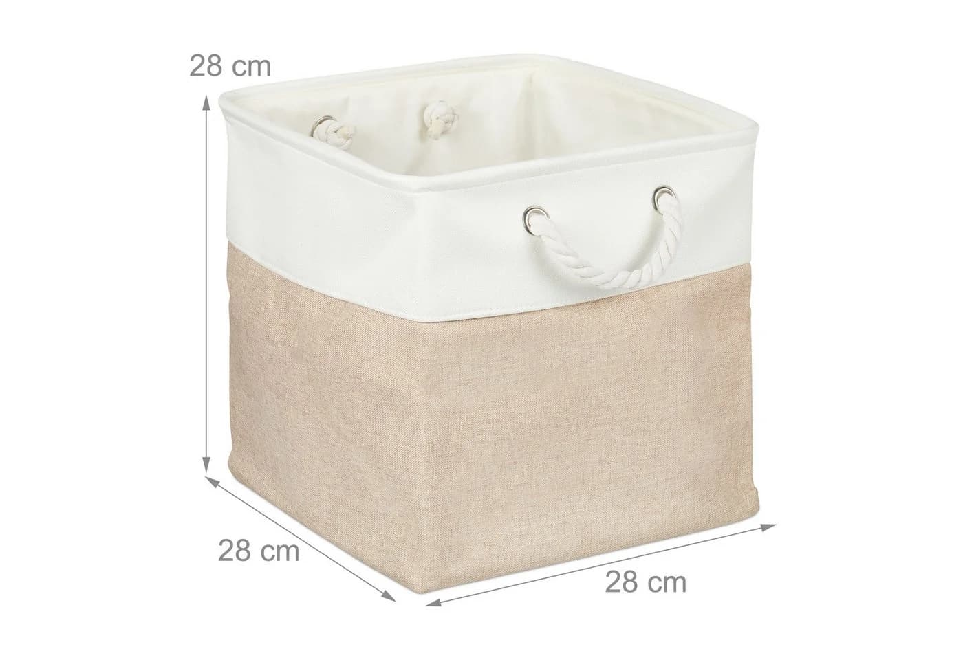 relaxdays Regalkorb Aufbewahrungskorb Leinen 4er Set Beige - Bild 4