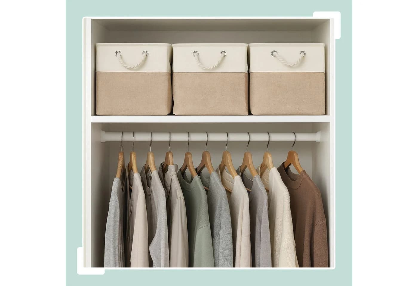 relaxdays Regalkorb Aufbewahrungskorb Leinen im 3er Set, Beige - Bild 3
