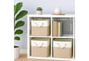 relaxdays Regalkorb Aufbewahrungskorb Leinen im 3er Set, Beige Bild 5