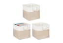 relaxdays Aufbewahrungskorb Leinen 3er Set Beige Bild 2