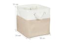 relaxdays Aufbewahrungskorb Leinen 3er Set Beige Bild 4