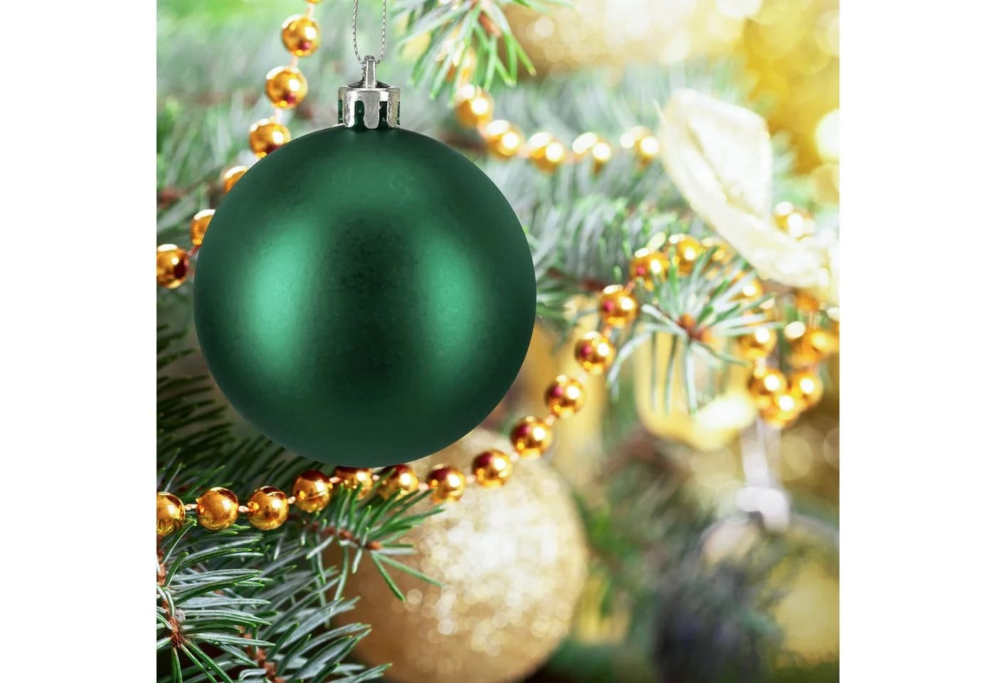 relaxdays Weihnachtsbaumkugel 100er Set Dunkelgrün