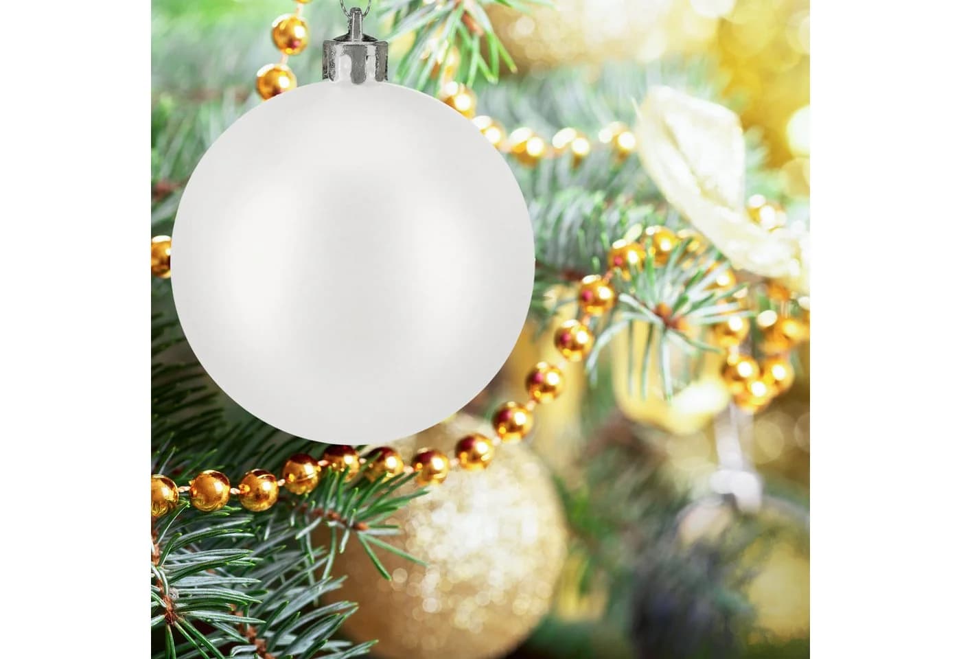 relaxdays Weihnachtskugeln Set 50 St. Weiß Rot 3 Größen