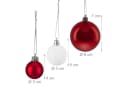 relaxdays Weihnachtskugeln Set 50 St. Weiß Rot 3 Größen Bild 4