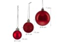 relaxdays Weihnachtsbaumkugel 50er Set Rot Silber Kunststoff Bild 4