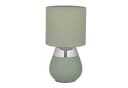 relaxdays Nachttischlampe mit Stoffschirm und Metallfuß - Grün Silber Bild 2