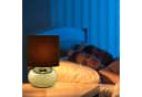 relaxdays Nachttischlampe Tischlampe Metall & Stoff Gold Bild 1