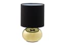 relaxdays Nachttischlampe Tischlampe Metall & Stoff Gold Bild 2