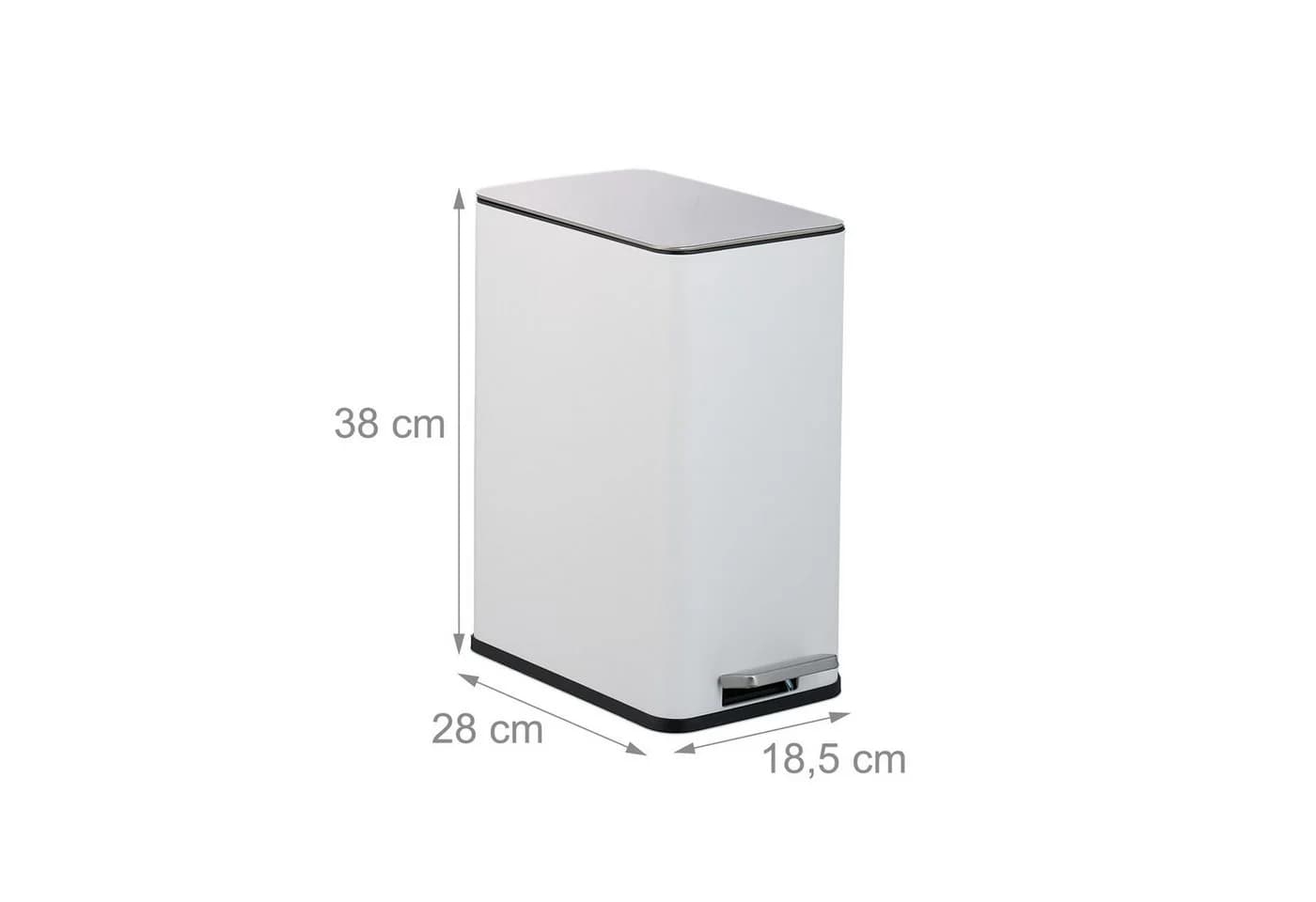 relaxdays Kosmetikeimer 10 Liter mit Trittpedal und Softclose, Weiß - Bild 4