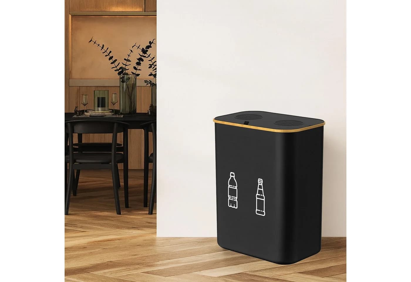 relaxdays Flaschensammler 160l Schwarz