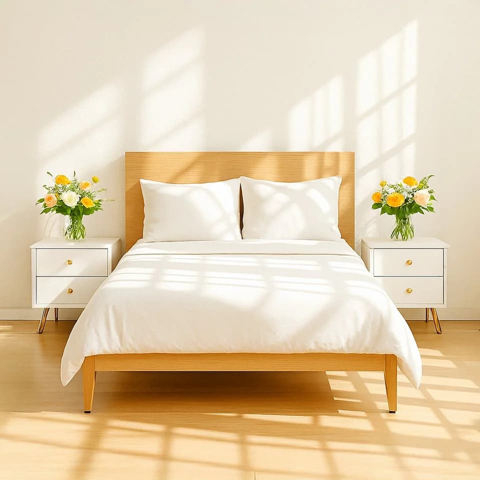 relaxdays Nachttisch 2er Set Weiß Goldene Beine