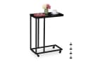 relaxdays Beistelltisch C-Form mit Rollen Schwarz Bild 2