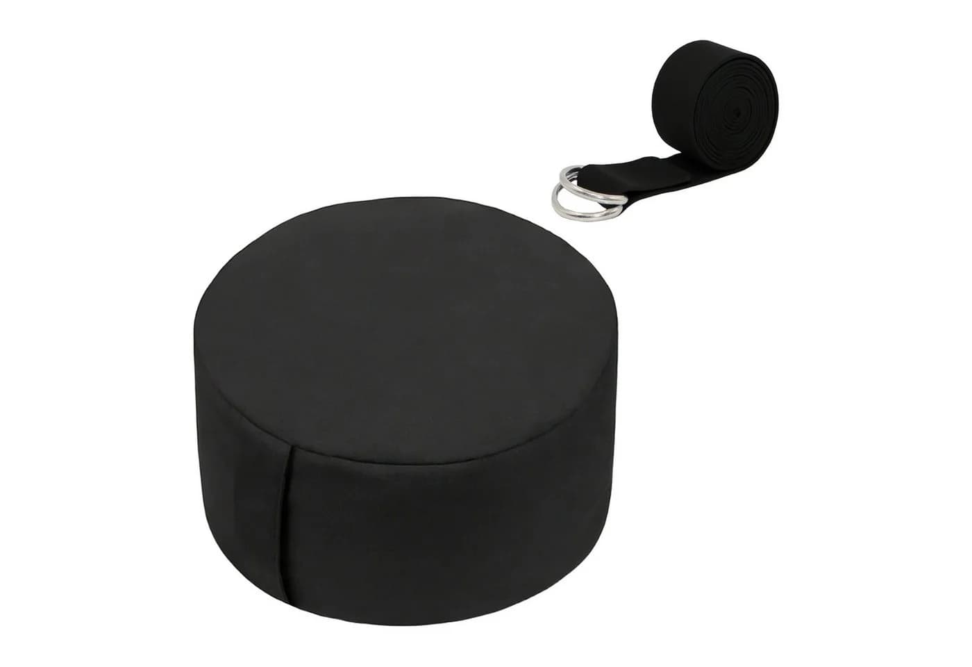 RELAXDAYS Yogakissen Meditationskissen Set mit Yoga-Gurt, Schwarz - Bild 2