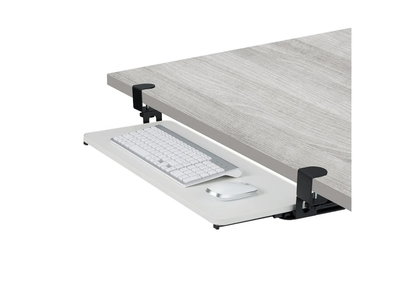 relaxdays Ausziehbare Tastaturablage zum Klemmen Weiß - Bild 2