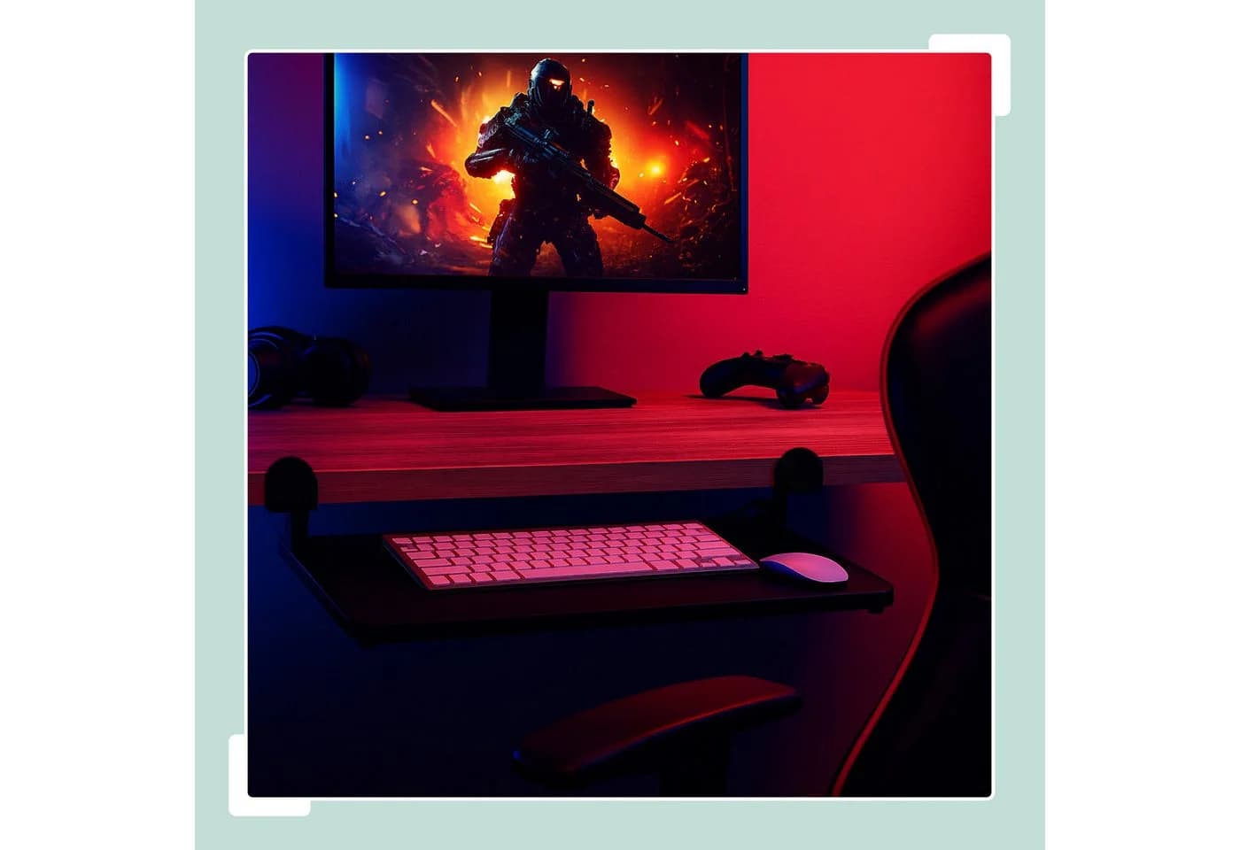relaxdays Ausziehbare Tastaturablage Schwarz Klemmhalterung - Bild 3