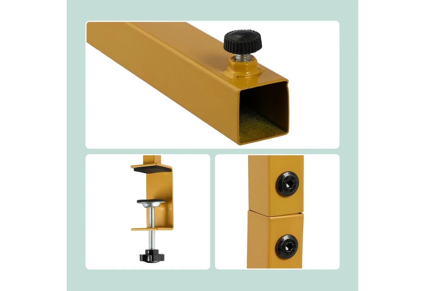 relaxdays Tischbogen Klemmhalter Gold Ausziehbar