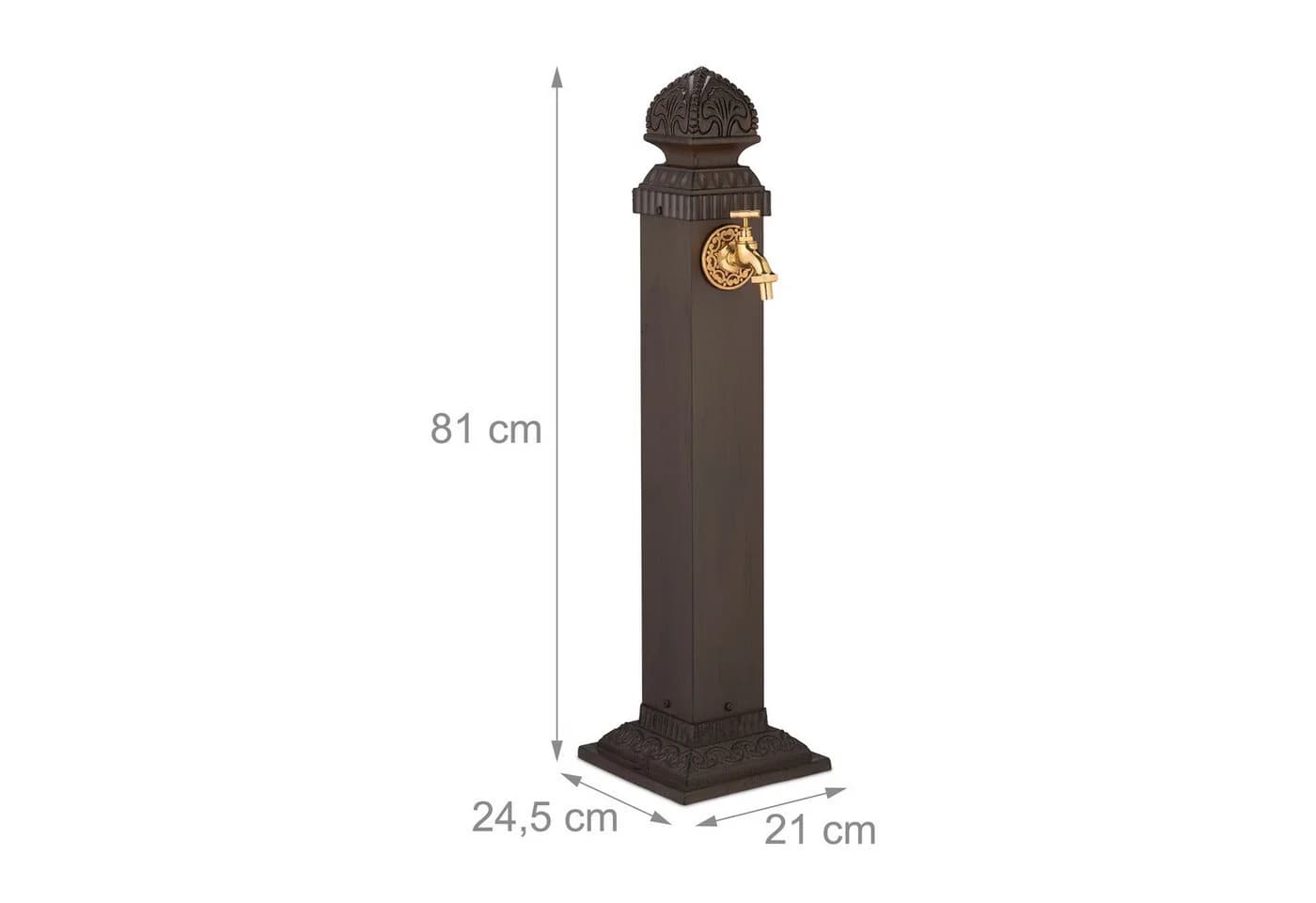 Antiker Gartenbrunnen aus Metall in Braun und Gold - Bild 4