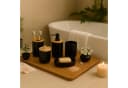 relaxdays Badaccessoire-Set 7-teilig Schwarz/Braun Kunststoff Bambus Bild 1