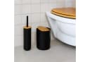 relaxdays Badaccessoire-Set 7-teilig Schwarz/Braun Kunststoff Bambus Bild 3